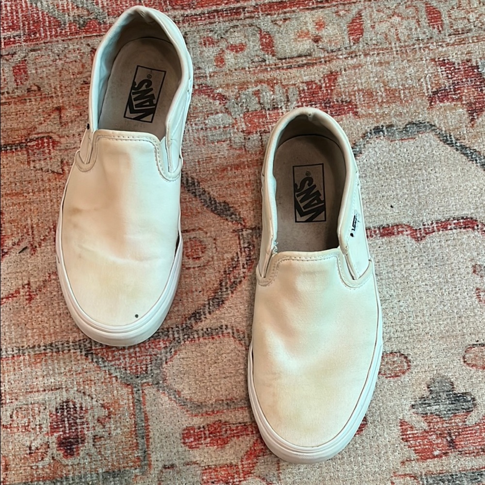 Vans White Slip-On Sneakers